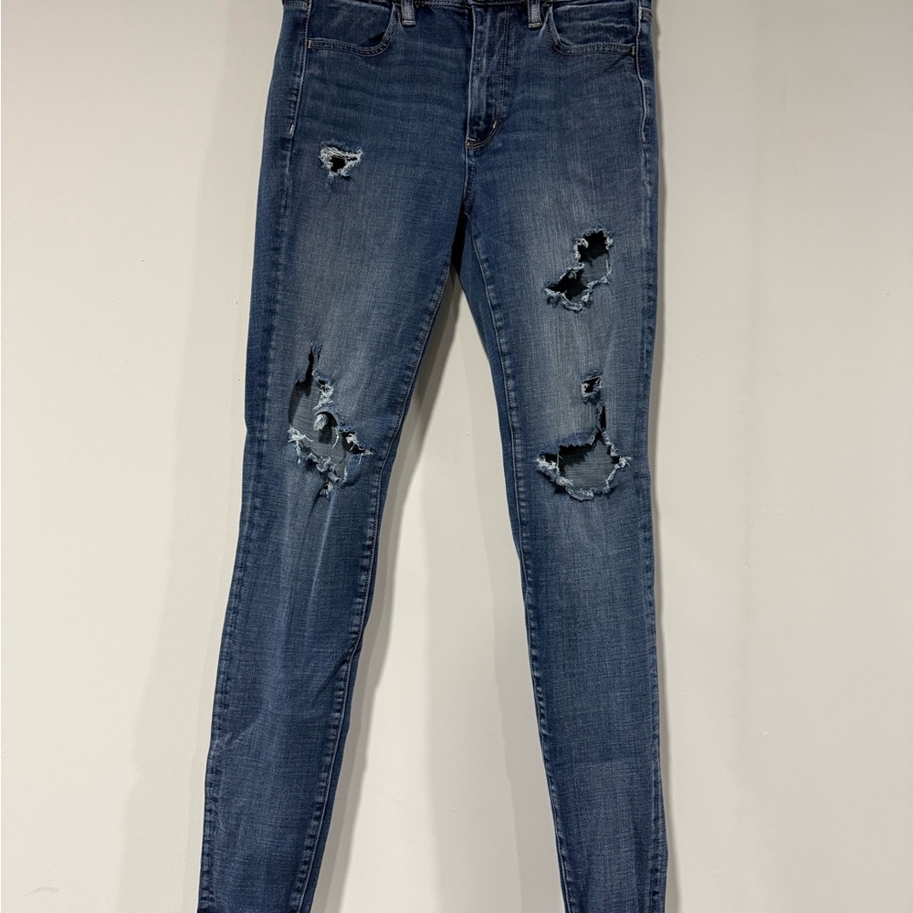 American Eagle Outfitters Ripped Blue Jeggings